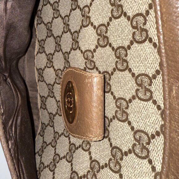 Authentic Brown Gucci Crossbody Bag with Monogram Pattern - Picture 9 of 12